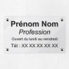 Plaque professionnelle en plexiglas transparent 25x15cm