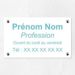 Plaque en plexiglas quadri avec logo couleur 25x15cm