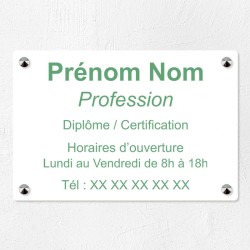 Plaque en plexiglas quadri avec logo couleur 30x20cm｜Plaque pro