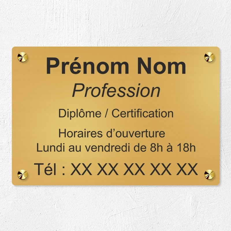 Plaque personnalisée en laiton 30x20cm｜Plaque professionnelle