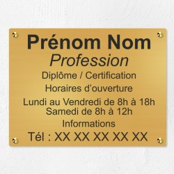 Plaque professionnelle en laiton 40x30cm