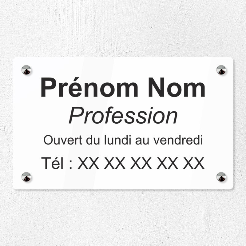 Plaque professionnelle dibond 25x15cm