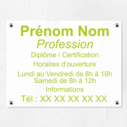 Plaque professionnelle dibond 40x30cm