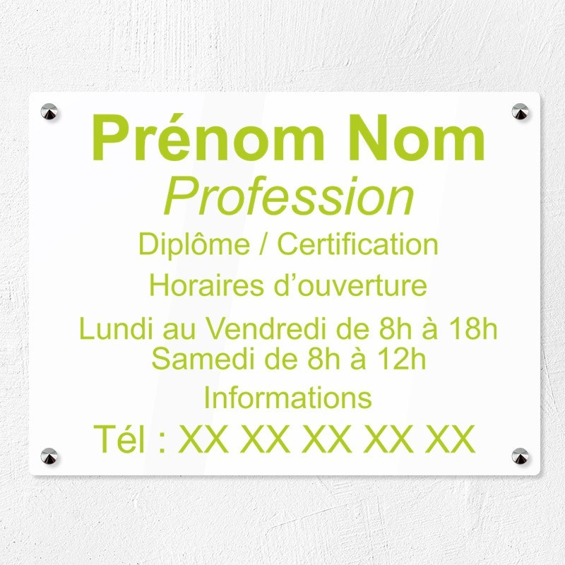 Plaque professionnelle dibond 40x30cm