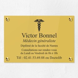 Plaque médecin personnalisée en plexiglas 30x20cm