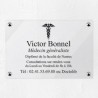 Plaque médecin personnalisée en plexiglas transparent 30x20cm