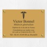 Plaque médecin personnalisée économique en PVC gravoply 30x20cm