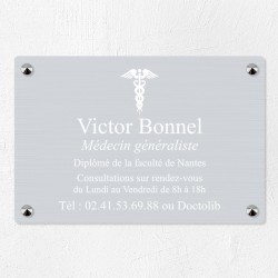 Plaque médecin personnalisée en aluminium 30x20cm