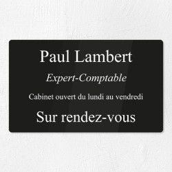 Plaque professionnelle en plexiglas gravé 25x15cm