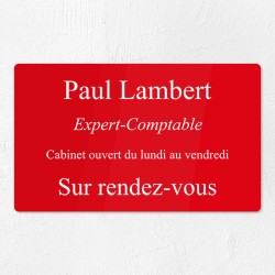 Plaque professionnelle en plexiglas gravé 25x15cm