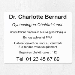Plaque professionnelle en plexiglas gravé 40x30cm