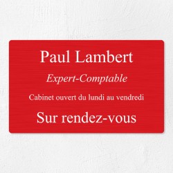 Plaque professionnelle en aluminium 25x15cm