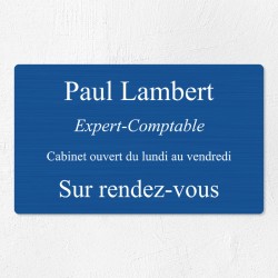 Plaque professionnelle en aluminium 25x15cm