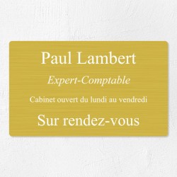 Plaque professionnelle en aluminium 25x15cm