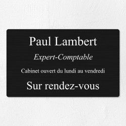 Plaque professionnelle en aluminium 25x15cm