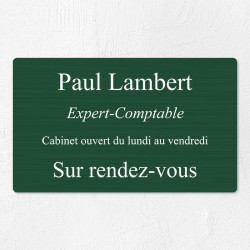 Plaque professionnelle en aluminium 25x15cm