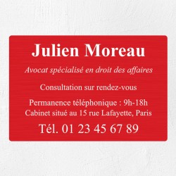 Plaque personnalisée en aluminium 30x20cm｜Plaque professionnelle