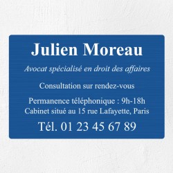 Plaque personnalisée en aluminium 30x20cm｜Plaque professionnelle