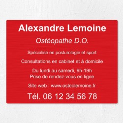 Plaque professionnelle en aluminium 40x30cm
