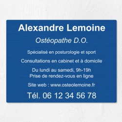 Plaque professionnelle en aluminium 40x30cm
