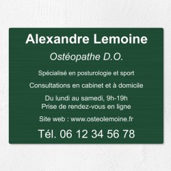 Plaque professionnelle en aluminium 40x30cm