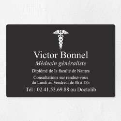 Plaque médecin personnalisée économique en PVC gravoply 30x20cm
