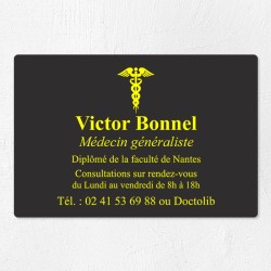 Plaque médecin personnalisée économique en PVC gravoply 30x20cm