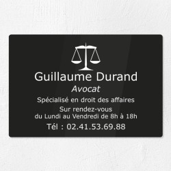 Plaque professionnelle pour avocat en plexiglas 30x20cm