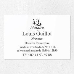 Plaque gravée pour notaire en plexiglas 30x20cm