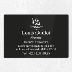 Plaque gravée pour notaire en plexiglas 30x20cm