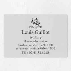 Plaque gravée pour notaire en plexiglas 30x20cm