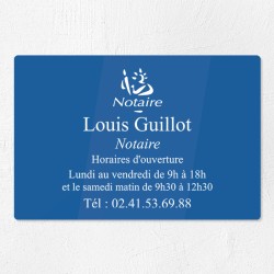 Plaque gravée pour notaire en plexiglas 30x20cm