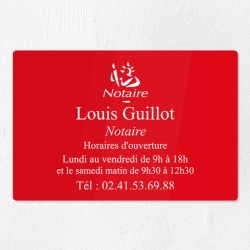 Plaque gravée pour notaire en plexiglas 30x20cm