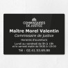 Plaque gravée pour commissaire de justice en plexiglas 30x20cm
