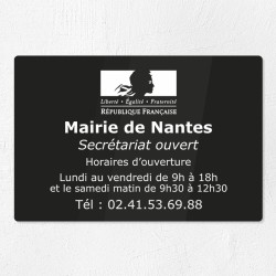 Plaque gravée pour mairie en plexiglas 30x20cm