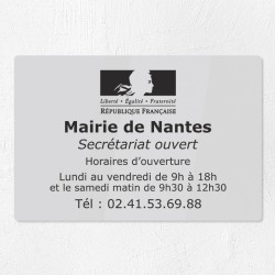 Plaque gravée pour mairie en plexiglas 30x20cm
