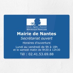 Plaque gravée pour mairie en plexiglas 30x20cm