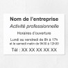 Plaque gravée pour entreprise en plexiglas 30x20cm