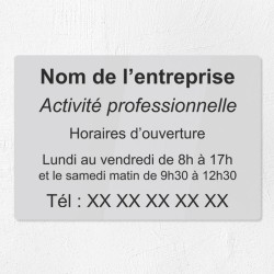 Plaque gravée pour entreprise en plexiglas 30x20cm