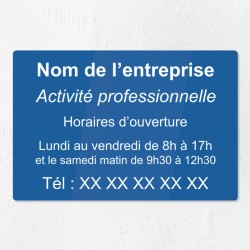 Plaque gravée pour entreprise en plexiglas 30x20cm