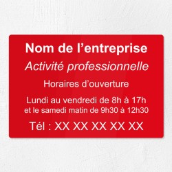 Plaque gravée pour entreprise en plexiglas 30x20cm