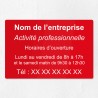 Plaque gravée pour entreprise en plexiglas 30x20cm
