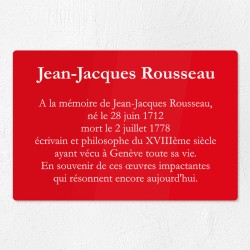 Plaque commémorative en plexiglas gravé 30x20cm