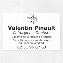 Plaque dentiste en plexiglas gravé 30x20cm