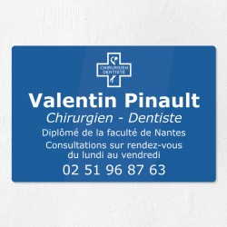 Plaque dentiste en plexiglas gravé 30x20cm