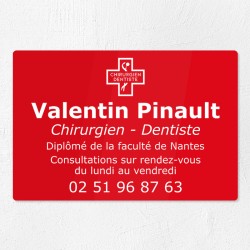 Plaque dentiste en plexiglas gravé 30x20cm