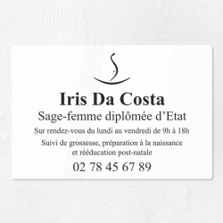 Plaque sage-femme en plexiglas gravé 30x20cm