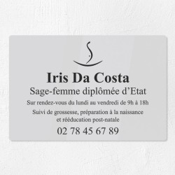 Plaque sage-femme en plexiglas gravé 30x20cm