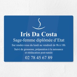 Plaque sage-femme en plexiglas gravé 30x20cm
