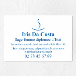 Plaque sage-femme économique en PVC gravoply 30x20cm